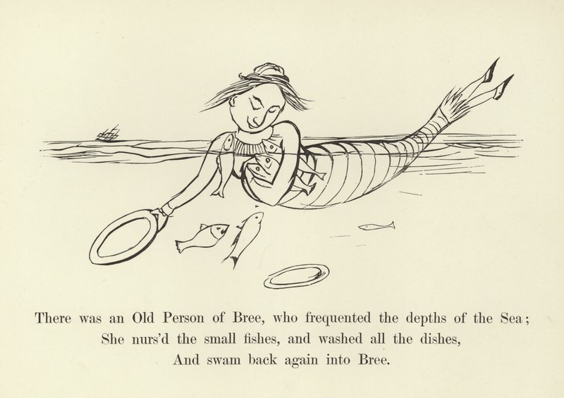 Oli eräs vanhus Breestä, joka kävi meren syvyyksissä... tekijältä Edward Lear