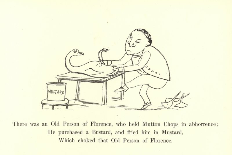 Oli eräs vanha Firenzeläinen, joka kammoksui lampaankyljyksiä. tekijältä Edward Lear