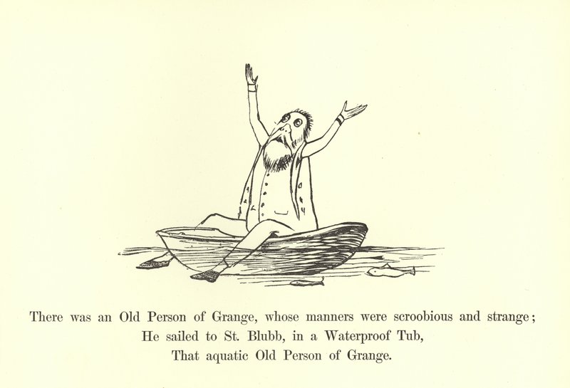 Siellä oli eräs Grangen vanhus, jonka tavat olivat karkeat ja oudot... tekijältä Edward Lear