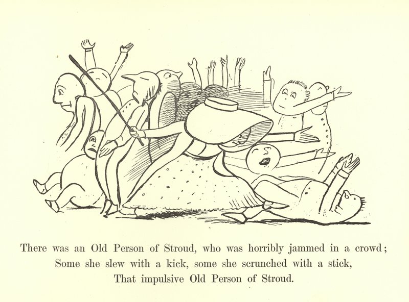 Stroudin vanha henkilö oli jumissa hirveästi väkijoukossa tekijältä Edward Lear