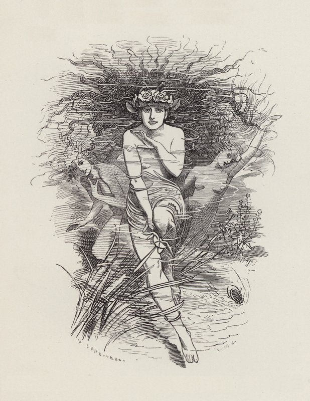 Kuvitus Charles Kingsleyn vesivauvoille (kaiverrus) tekijältä Edward Linley (after) Sambourne