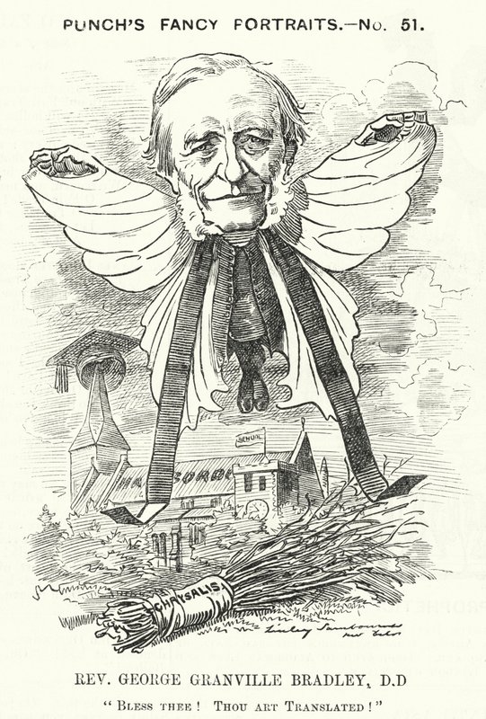 Punch-sarjakuva: George Granville Bradley, englantilainen jumalallinen, tutkija ja Westminsterin dekaani (kaiverrus) tekijältä Edward Linley (after) Sambourne