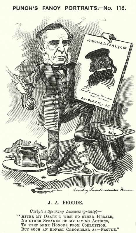 Punch-sarjakuva: James Anthony Froude, englantilainen historioitsija, kirjailija ja elämäkerran kirjoittaja (kaiverrus) tekijältä Edward Linley (after) Sambourne