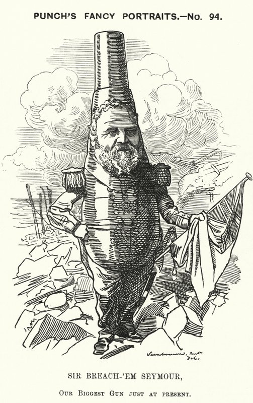 Punch-sarjakuva: Sir Michael Seymour, brittiläinen amiraali (kaiverrus) tekijältä Edward Linley (after) Sambourne