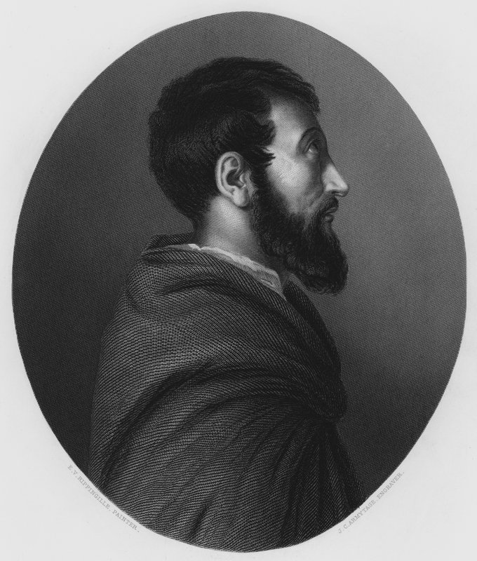 Munkki, kuvasta Vernonin galleriassa (kaiverrus) tekijältä Edward Villiers Rippingille