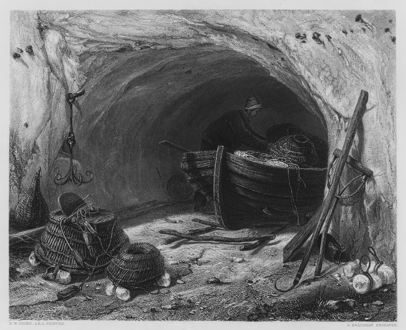 Kalastajan luola, kuvasta Vernonin galleriassa tekijältä Edward William Cooke