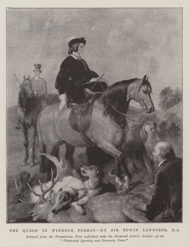 Kuningatar Windsorin metsässä tekijältä Edwin Landseer