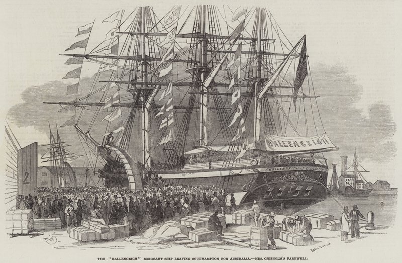 Ballengeich Emigrant Ship -laivan lähtö Southamptonista tekijältä Edwin Weedon