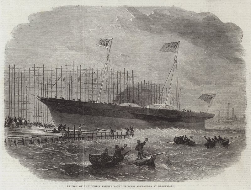 Dublin Trinity Yacht Princess Alexandra laukaistiin Blackwallissa tekijältä Edwin Weedon