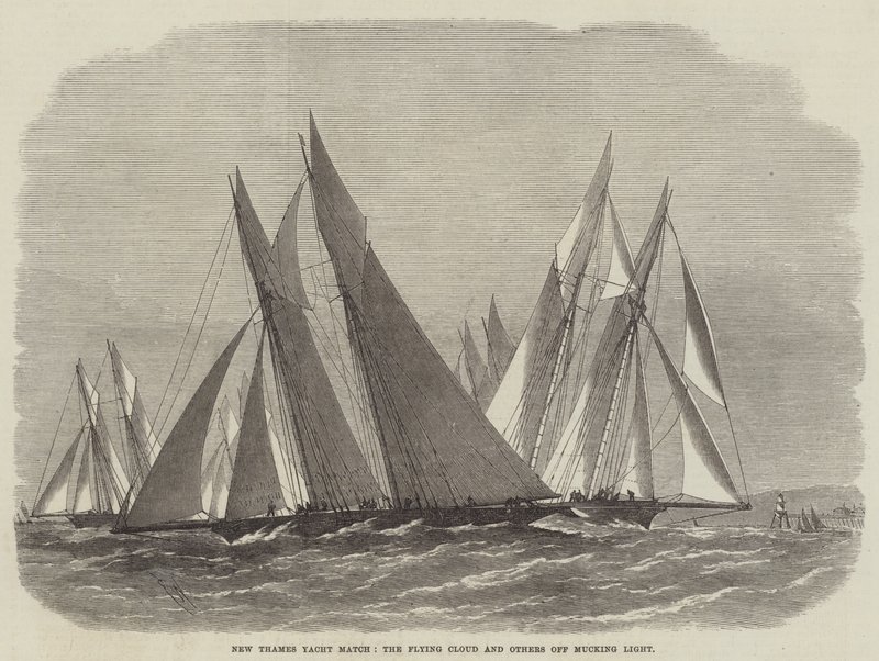 New Thames Yacht Match, Flying Cloud ja muut Mucking Lightissa tekijältä Edwin Weedon
