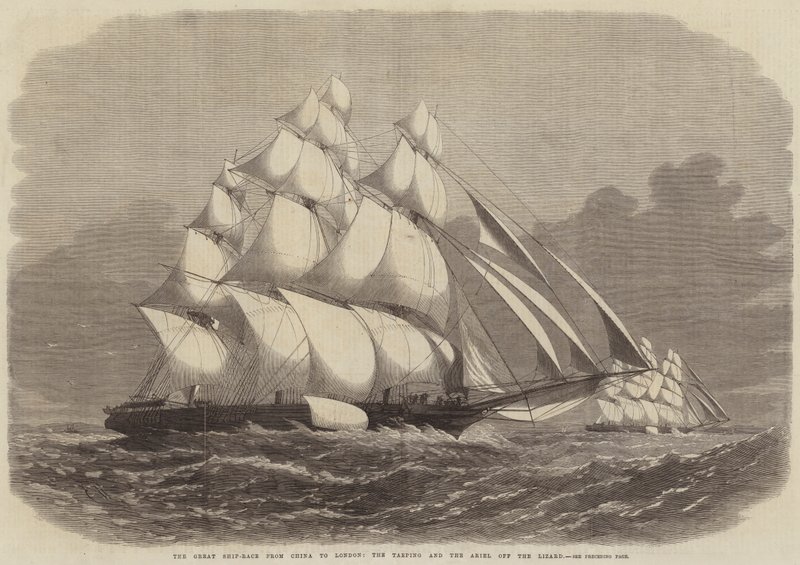 Great Ship-Race Kiinasta Lontooseen, Taeping ja Ariel off the Lizard tekijältä Edwin Weedon