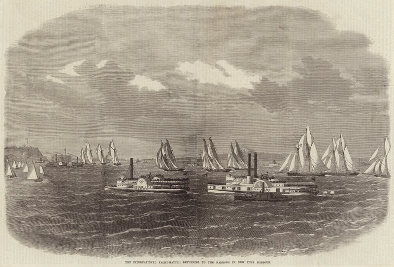 International Yacht-Match, paluu Narrowsiin New Yorkin satamaan tekijältä Edwin Weedon