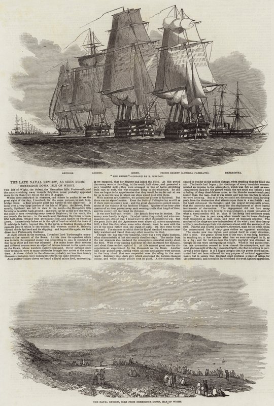 Late Naval Review, nähtynä Bembridge Downista, Isle of Wight tekijältä Edwin Weedon