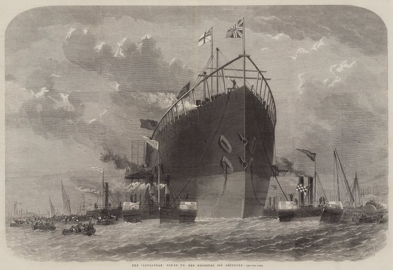 Leviathan hinattiin Mooringsilleen Deptfordin edustalla tekijältä Edwin Weedon