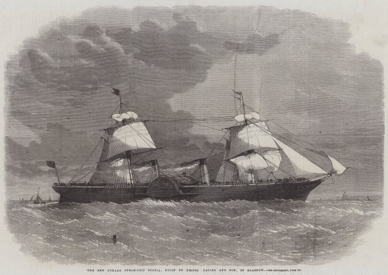 Uusi Cunard Steamship Scotia, jonka rakensivat herrat Napier ja Son, Glasgow tekijältä Edwin Weedon