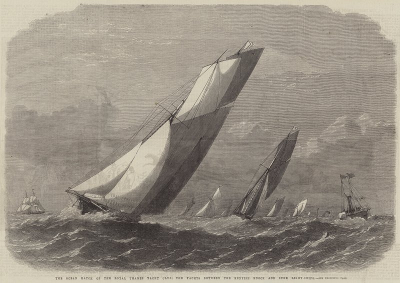 Royal Thames Yacht Clubin Ocean Match, jahdit Kentish Knockin ja Sunk Light-alusten välillä tekijältä Edwin Weedon