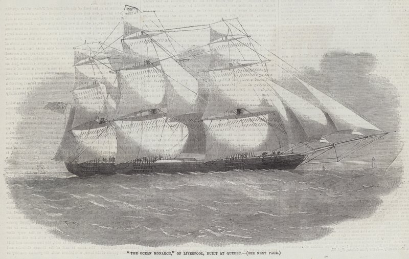 Ocean Monarch, Liverpool, rakennettu Quebecissä tekijältä Edwin Weedon