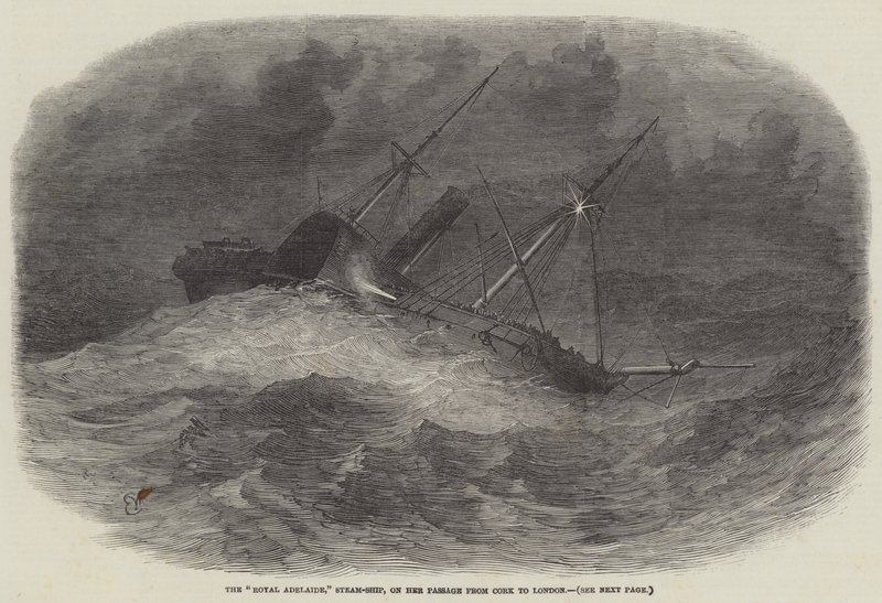 Royal Adelaide, Steam-Ship, matkalla Corkista Lontooseen tekijältä Edwin Weedon