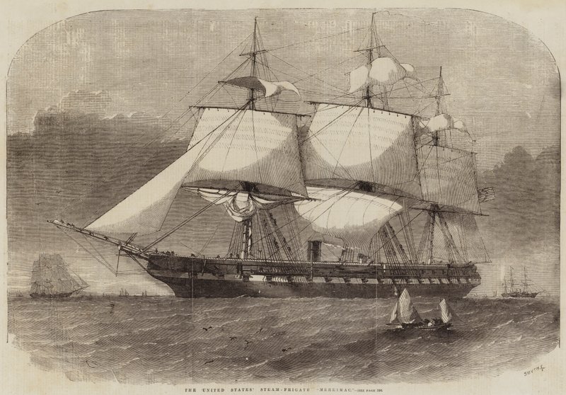 Yhdysvaltain Steam-Frigate Merrimac tekijältä Edwin Weedon