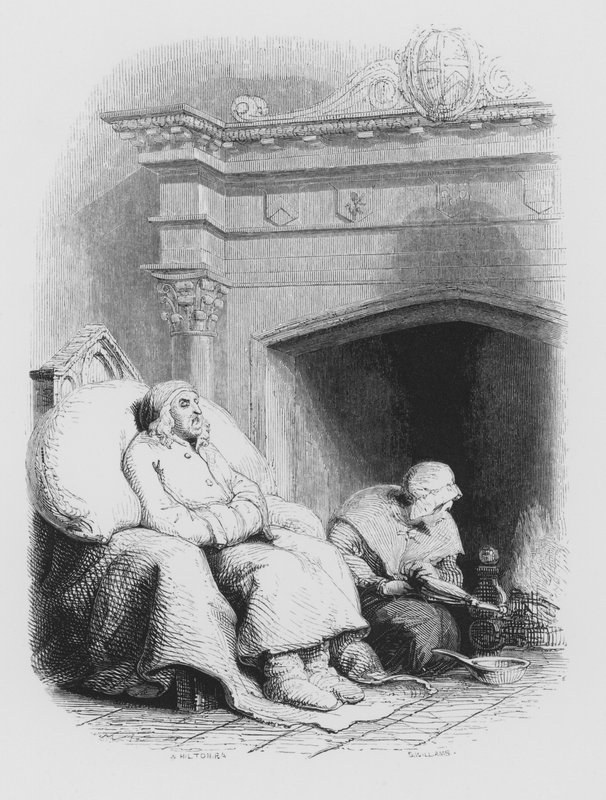 Shakespeare, Laiha ja tohvelid Pantaloon (kaiverrus) tekijältä Edwin (after) Landseer