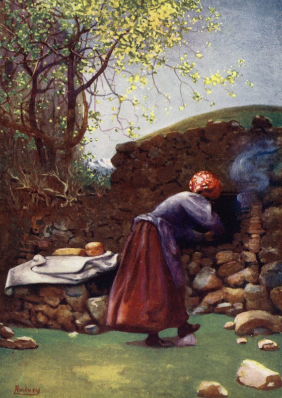 Korsika: leivinuuni, Aleria (väri litho) tekijältä Edwin Arthur Norbury
