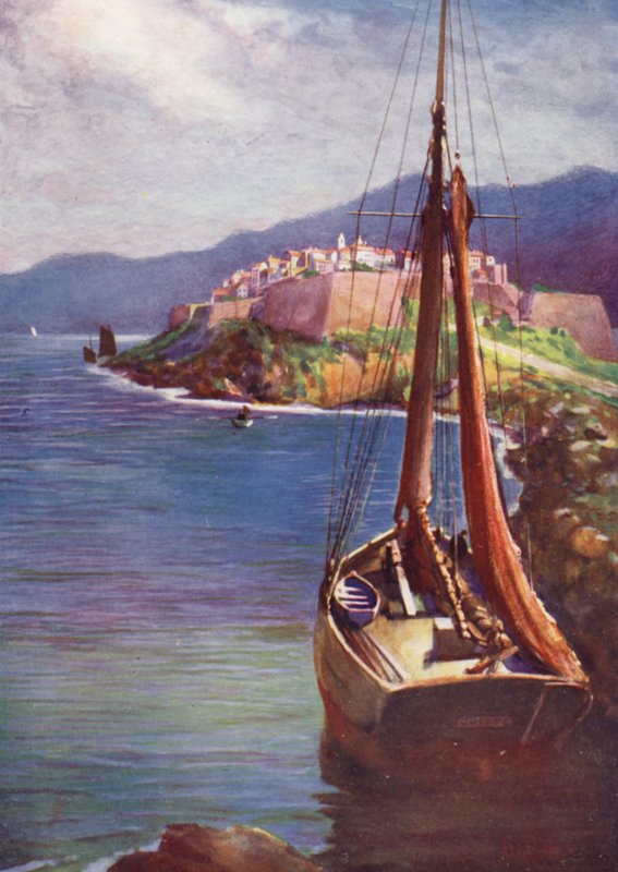 Korsika: Calvi (väri litho) tekijältä Edwin Arthur Norbury