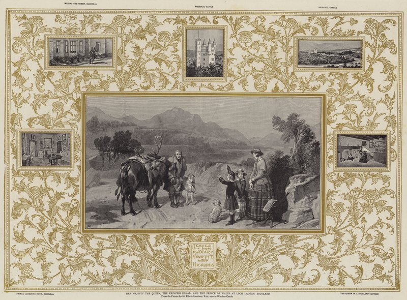 Hänen Majesteettinsa kuningatar, kuninkaallinen prinsessa ja Walesin prinssi Loch Lagganissa, Skotlannissa tekijältä Edwin Landseer