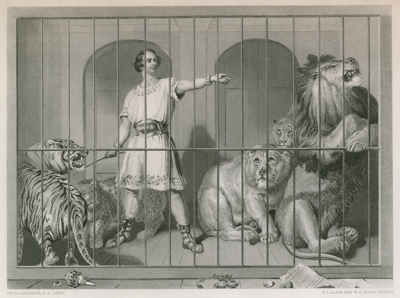 Van Amburgh ja leijonat tekijältä Edwin Landseer