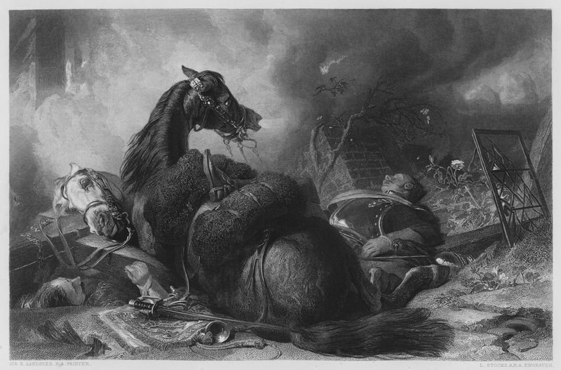 Sota, kuvasta Vernon Galleryssa tekijältä Edwin Landseer