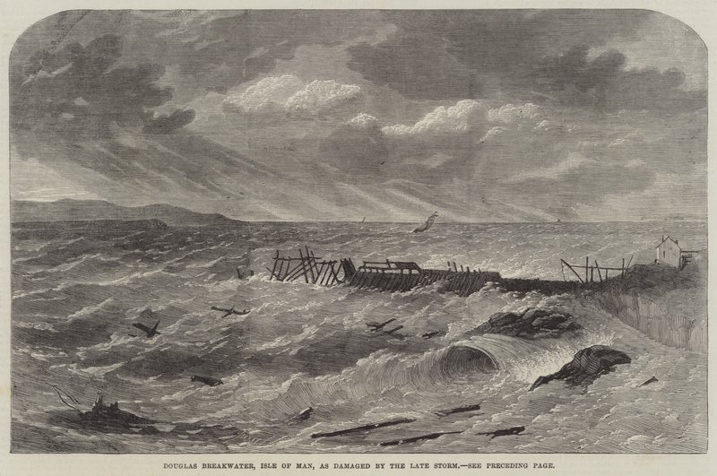 Douglas Breakwater, Mansaari, myöhään myrskyn vahingoittamana tekijältä Edwin Weedon