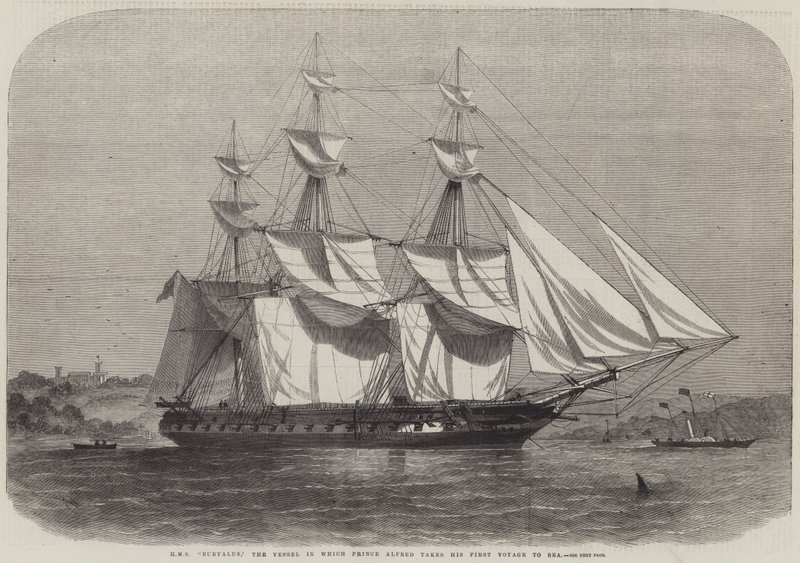 HMS Euryalus, alus, jolla prinssi Alfred lähtee ensimmäiselle merimatkalleen tekijältä Edwin Weedon