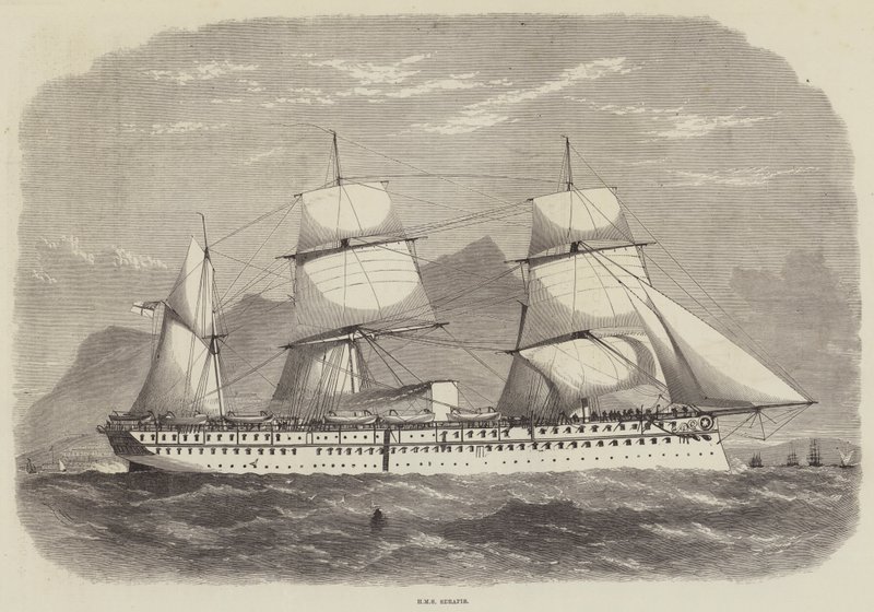 Intia ja Prince of Wales, HMS Serapis. tekijältä Edwin Weedon