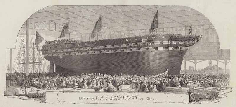 HMS Agamemnon, 90 Guns laukaisu tekijältä Edwin Weedon