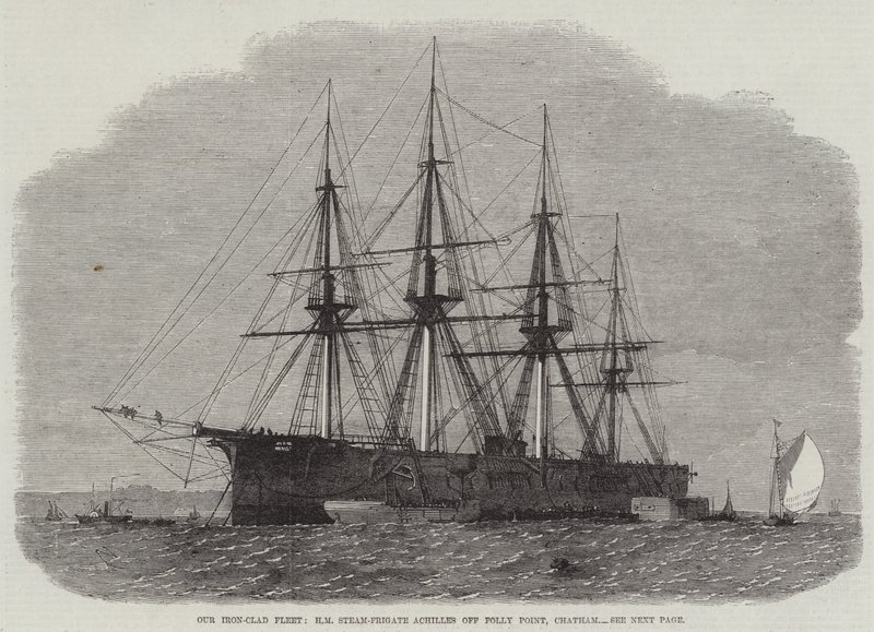 Rautapukuinen laivastomme, HM Steam-Frigate Achilles, Folly Point, Chatham tekijältä Edwin Weedon