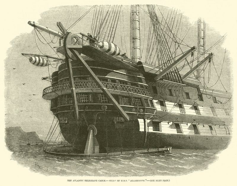 Atlantin lennätinkaapeli, HMS Agamemnonin Stern tekijältä Edwin Weedon