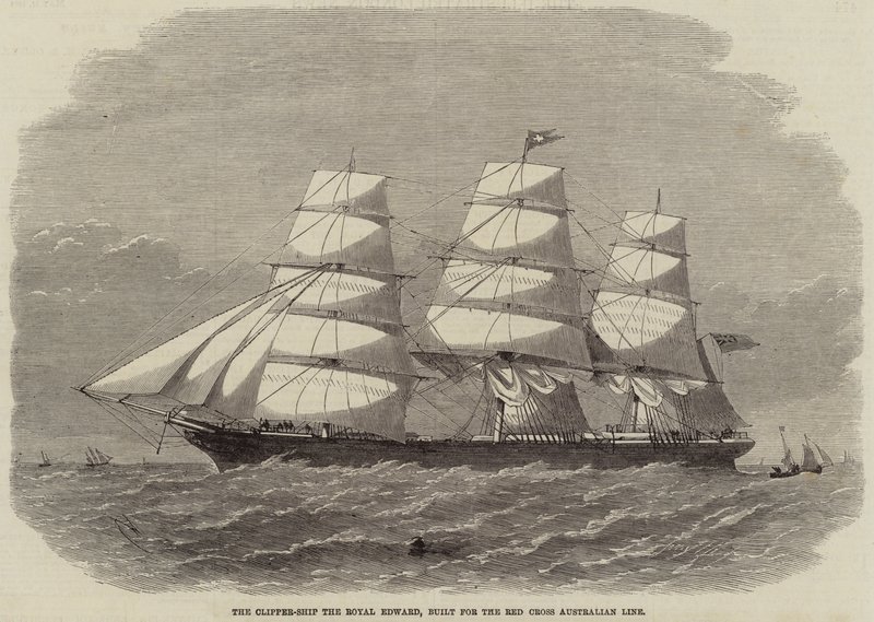 Clipper-laiva Royal Edward, rakennettu Punaisen Ristin Australian Linea varten tekijältä Edwin Weedon