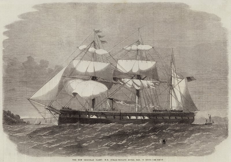 Uusi rautaverhoinen laivasto, HM Steam-Frigate Royal Oak, 32 tykkiä tekijältä Edwin Weedon
