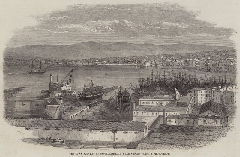 Castellammaren kaupunki ja lahti, lähellä Napolia tekijältä Edwin Weedon