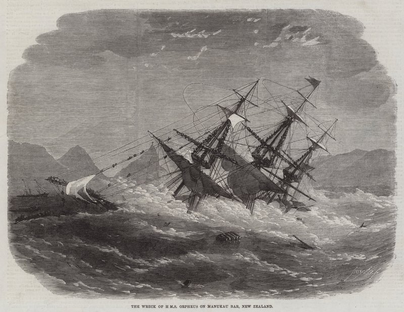 HMS Orpheuksen hylky Manukau Barissa, Uudessa-Seelannissa tekijältä Edwin Weedon