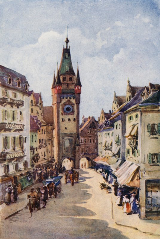 Rein: Freiburg-im-Breisgau (värilitografia). tekijältä Effie Jardine