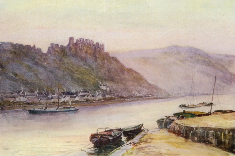 Rein: Rheinfels ja St Goar (värilitro). tekijältä Effie Jardine
