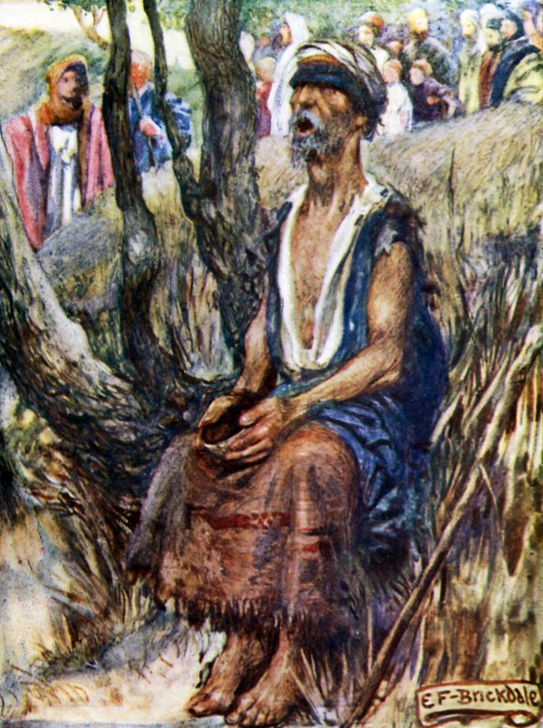 Bartimeu cec (litografia de color) finlandès tekijältä Eleanor Fortescue Brickdale