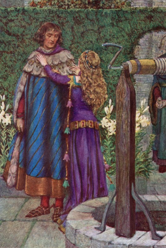 Elaine (väri litho) tekijältä Eleanor Fortescue Brickdale