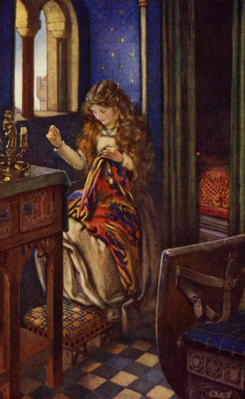 Elaine (väri litho) tekijältä Eleanor Fortescue Brickdale