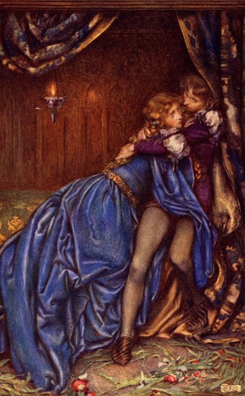 Guinevere (väri litho) tekijältä Eleanor Fortescue Brickdale