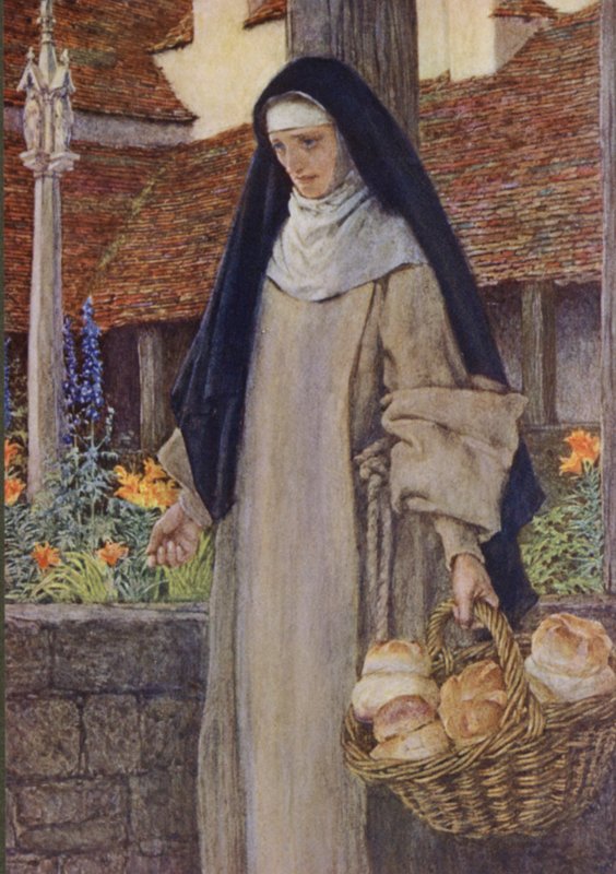 Kuvitus Alfred Lord Tennysonin teokselle Idylls Of The King (värilitho) tekijältä Eleanor Fortescue Brickdale