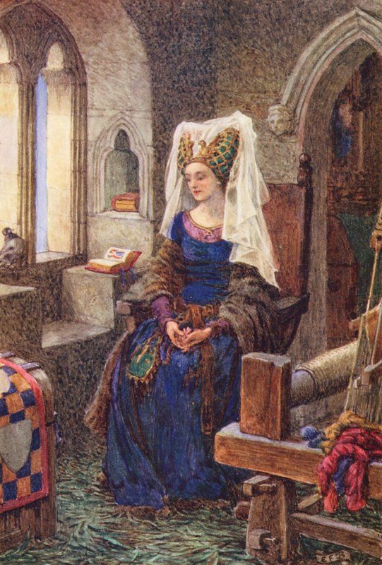 Michael Fairlessin kuvitus elokuvaan The Gathering of Brother Hilarius (värilitografia). tekijältä Eleanor Fortescue Brickdale