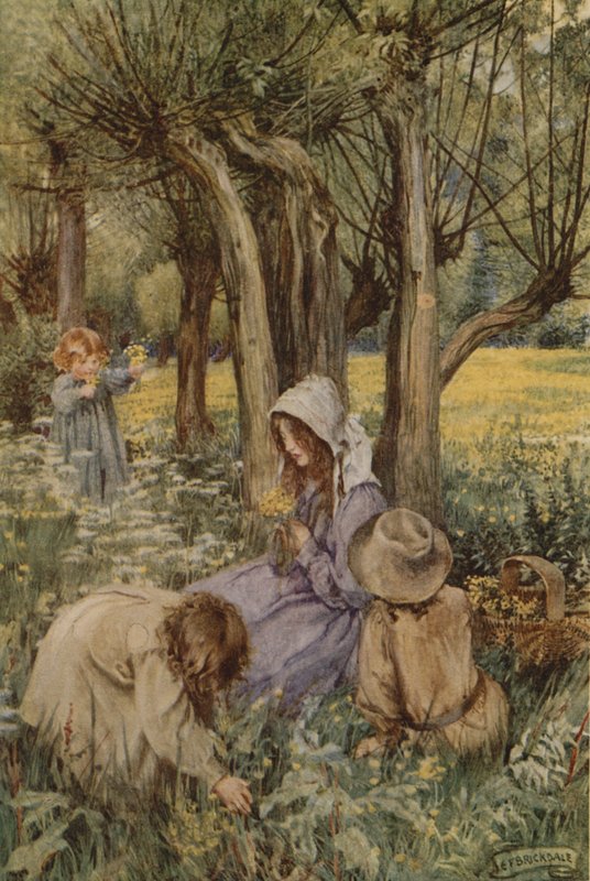 Voi, olla Englannissa nyt, kun huhtikuu on siellä (väri litho) tekijältä Eleanor Fortescue Brickdale