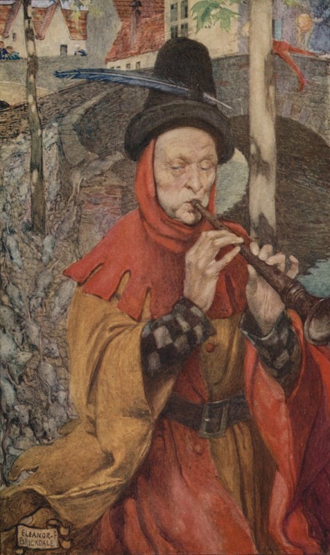 Pied Piper (väri litho) tekijältä Eleanor Fortescue Brickdale