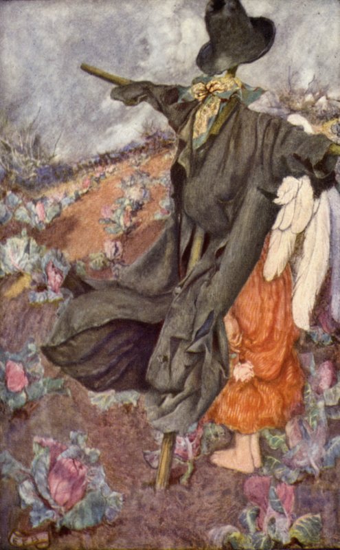 "Maailma ja mitä se pelkää" (väri litho) tekijältä Eleanor Fortescue-Brickdale